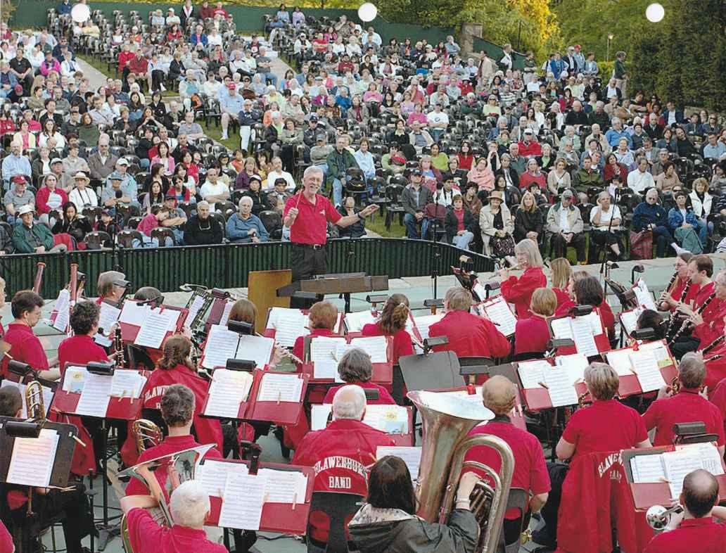 Jerry Rife, directing the Blawenburg Band, Longwood Gardens, Pennsylvania