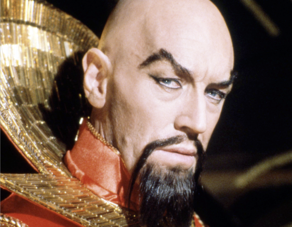 Max von Sydow as Emperor Ming the Merciless in 'Flash Gordon', directed by Mike Hodges, 1980 (Credit: Silver Screen Collection/Getty Images)