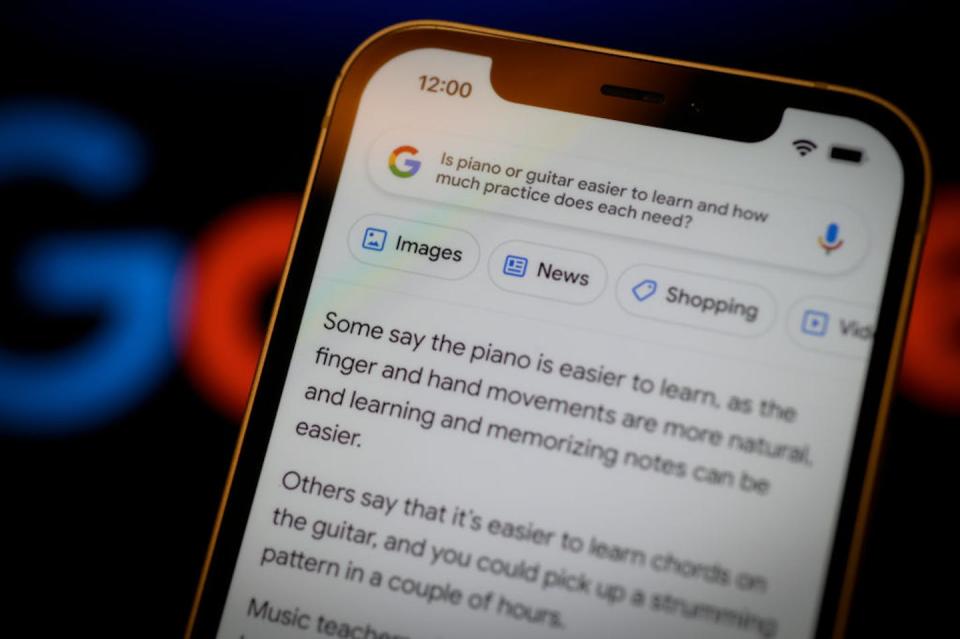 Google Bard answers your question or prompt in a single reply, as opposed to the lists of links generated by regular search engines. <a href="https://media.gettyimages.com/id/1246902236/photo/the-google-bard-ai-is-seen-on-a-mobile-device-in-this-illustration-photo-in-warsaw-poland-on.jpg?s=612x612&w=0&k=20&c=JgrkX-mzjQ_YEn5TdkfcHPu0yD5pAx9tQQzeS5rkBOE=" rel="nofollow noopener" target="_blank" data-ylk="slk:Jaap Arriens/NurPhoto via Getty Images;elm:context_link;itc:0;sec:content-canvas" class="link ">Jaap Arriens/NurPhoto via Getty Images</a>