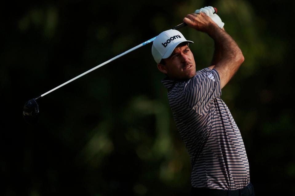 Nick Taylor hits is tee shot at the 15th hole during the second round of The Players Championship on Friday.