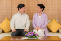 Japan's Crown Prince Naruhito, left, and Crown Princess Masako, right, speak at their residence Togu Palace in Tokyo, Japan in this handout picture taken on February 17, 2019 and provided by the Imperial Household Agency of Japan. Imperial Household Agency of Japan/Handout via Reuters.