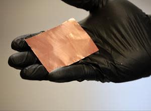 Copper Foil produced at the Aqua Metals Innovation Center in Tahoe Reno Industrial Center, NV