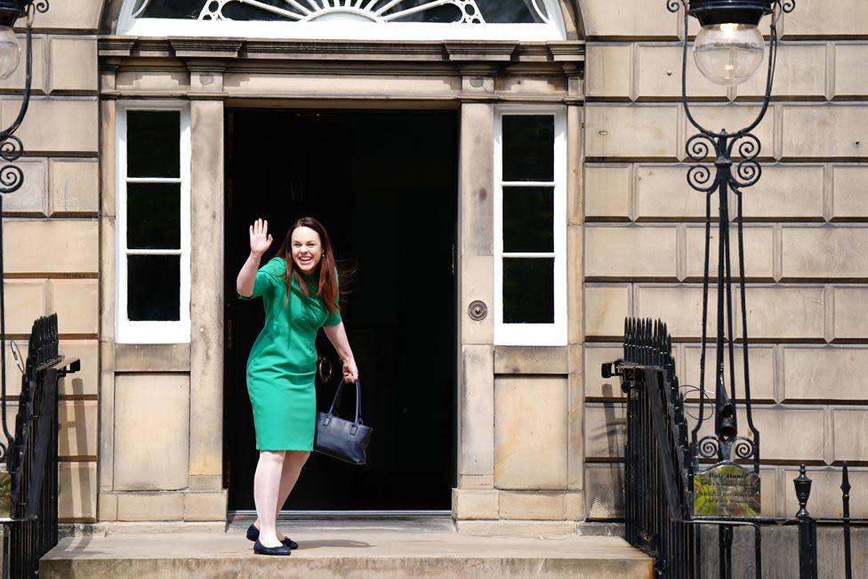 Kate Forbes arrives at Bute House, Edinburgh