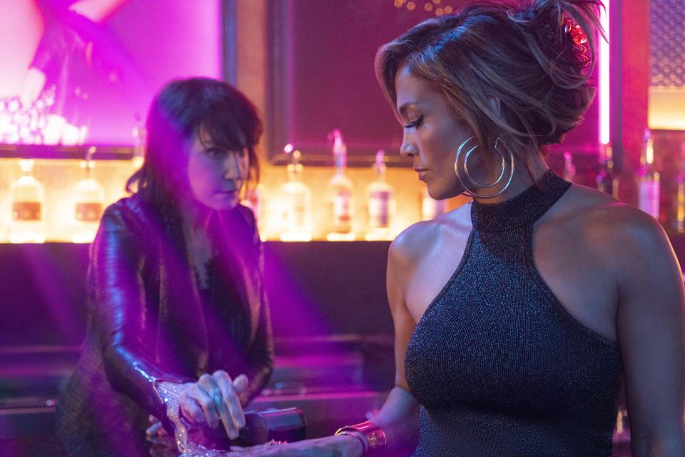 Mercedes Ruehl and Jennifer Lopez in "Hustlers." (Photo: STXfilms)