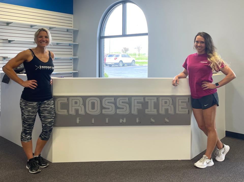 Angel Van Noie, left, and Jenny Conley are opening CrossFire Fitness in Hobart.