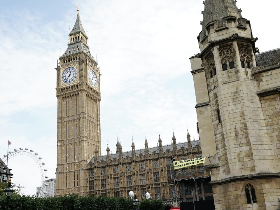 Exterior shot of Palace of Westminster