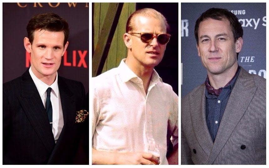 L-R: Matt Smith, who has played Prince Philip in series one and two of The Crown, Prince Philip in 1961, and Tobias Menzies, who will play him in future series
