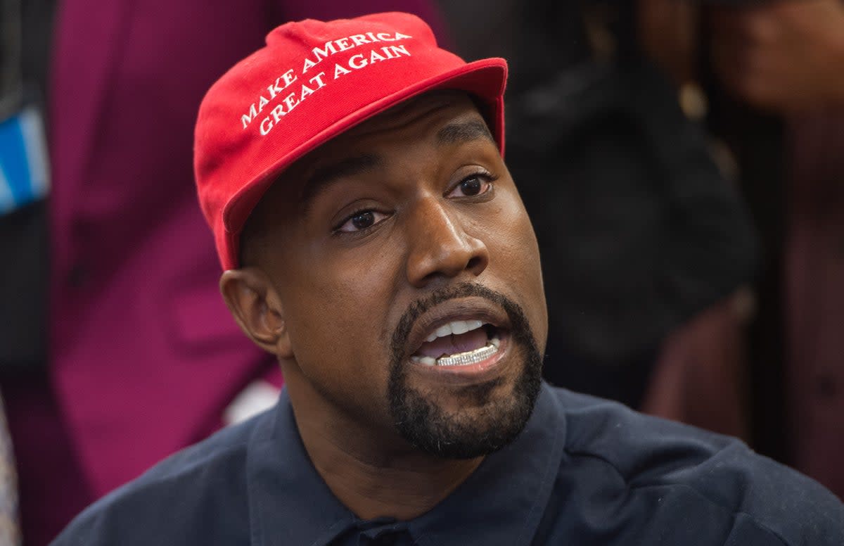 Rapper Kanye West speaks during his meeting with US President Donald Trump in the Oval Office of the White House in Washington, DC, on October 11, 2018.  (AFP via Getty Images)