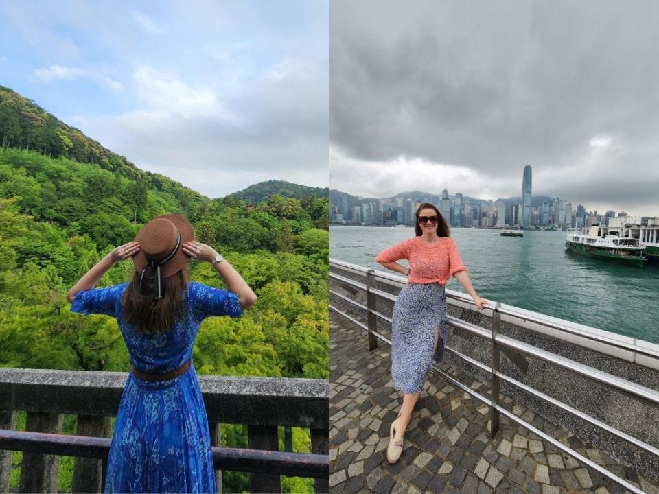 (Composite image) Candice Gallagher on her travels through Asia.