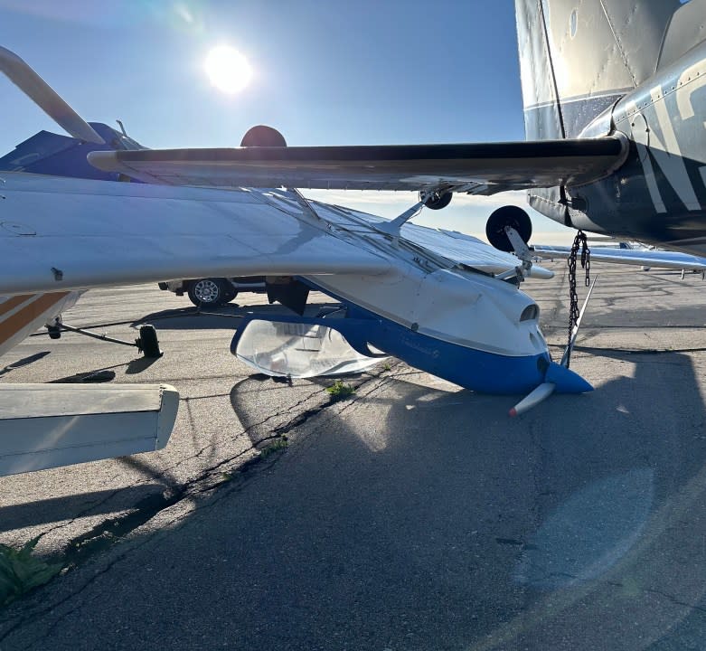 High winds resulted in a plane at the Centennial Airport overturning on May 6, 2024.