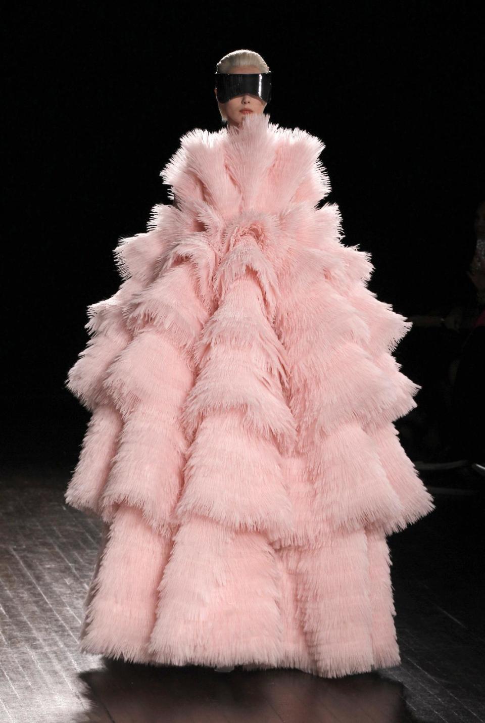 Feathers at the Alexander McQueen Fall/Winter 2012 show