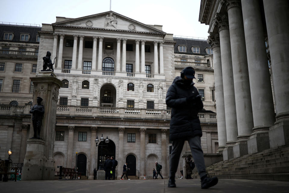 Bank of England's chief economist Huw Pill People walk outside the Bank of England in the City of London financial district, in London, Britain, January 26, 2023. REUTERS/Henry Nicholls     TPX IMAGES OF THE DAY