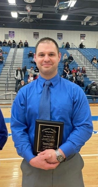 Bob Pipech III was inducted into Pleasant Valley’s Hall of Fame for his achievements in sports and education.