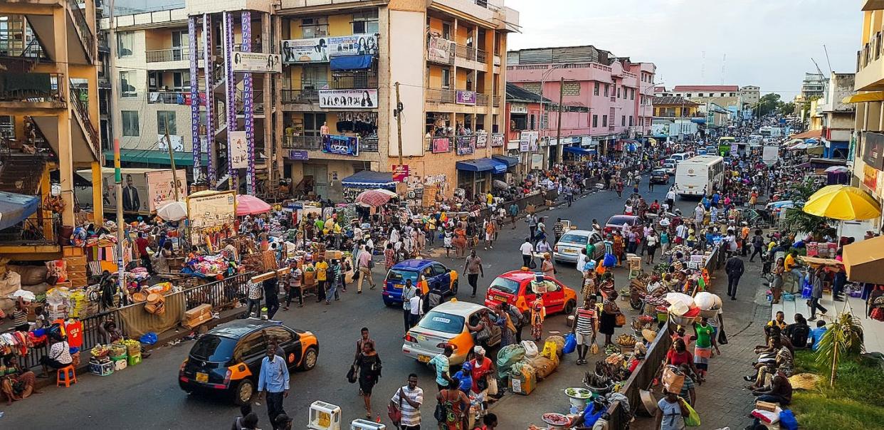 Accra's population has doubled over the past decade Muntaka Chasant/Wikimedia Commons