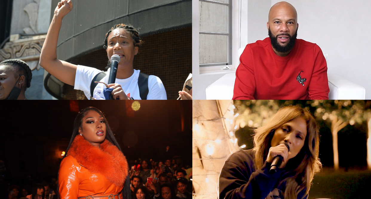 Tiffany Haddish, Common, Megan Thee Stallion and Jennifer Lopez have all joined protests. (Photo: Getty Images)