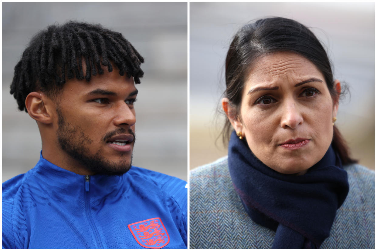 A Tory MP has said Tyrone Mings is 'completely right' in his criticism of Priti Patel. (Getty Images)