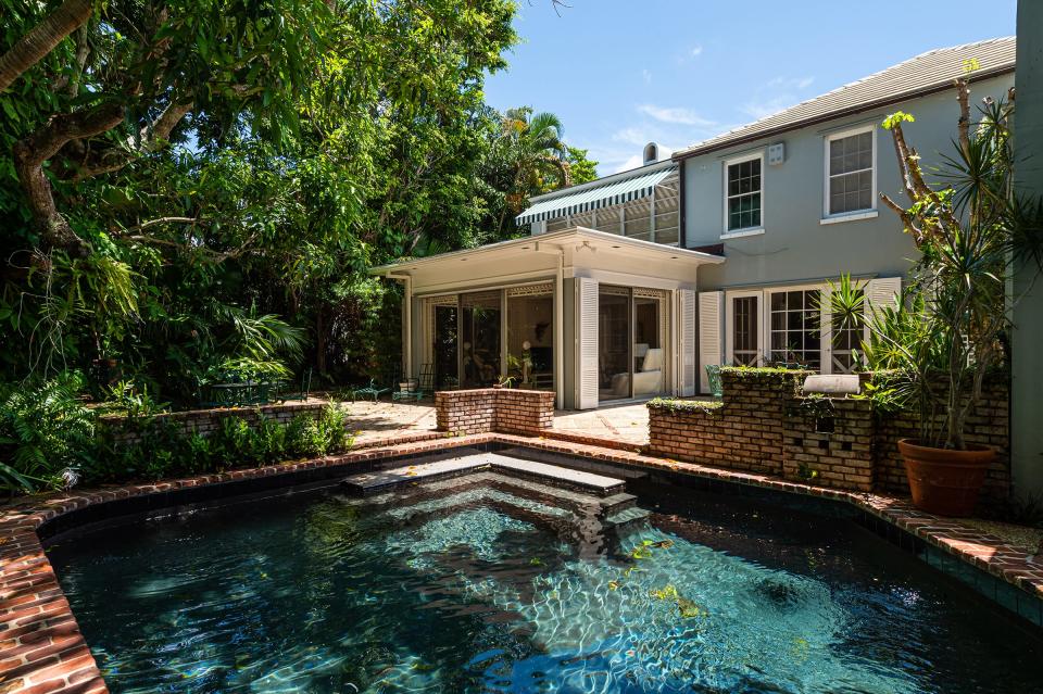 The pool is behind a landmarked house at 345 Pendleton Lane, a property in Midtown Palm Beach that just changed hands for $12.5 million. “This Old House” television host Bob Vila and his wife, Diana Barrett were the buyers.
