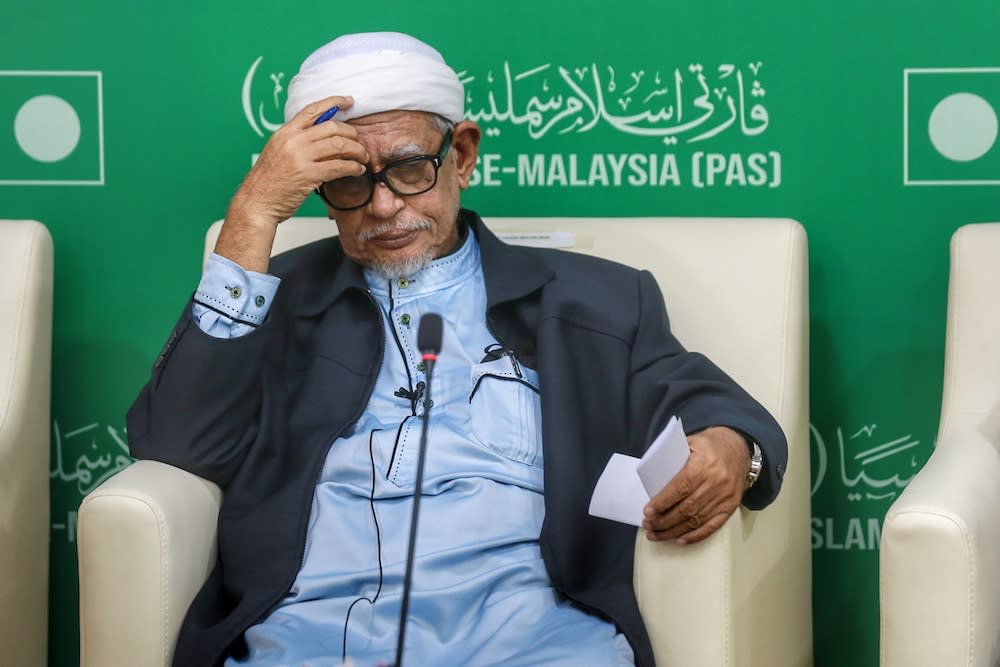 File picture shows PAS President Datuk Seri Abdul Hadi Awang speaking during a dialogue session with the media at the PAS headquarters in Kuala Lumpur December 13, 2020. — Picture by Ahmad Zamzahuri