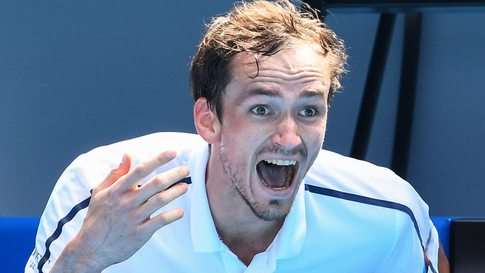 Seen here, Daniil Medvedev lets out his frustrations at the Australian Open.