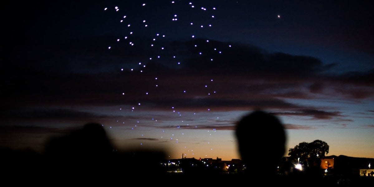 Drones in the night sky (file photo)