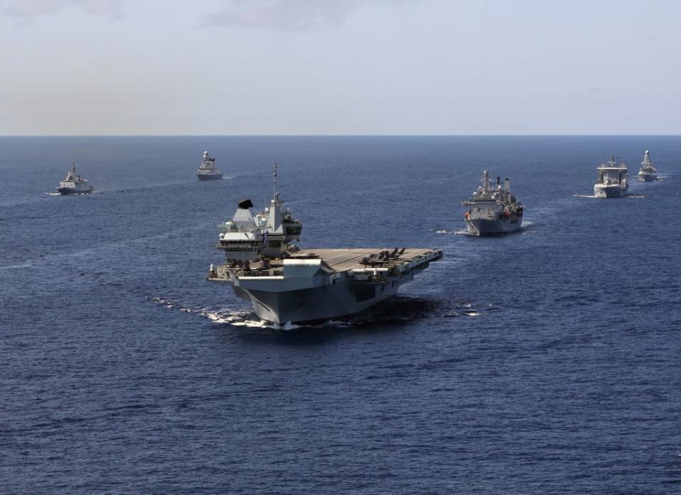 UK carrier strike group (LPhot Unaisi Luke/Ministry of Defence/Crown Copyright/PA) (PA Media)