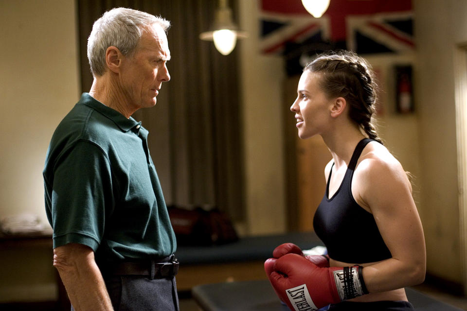 MILLION DOLLAR BABY, Clint Eastwood, Hilary Swank, 2004. ©Warner Brothers/courtesy Everett Collection