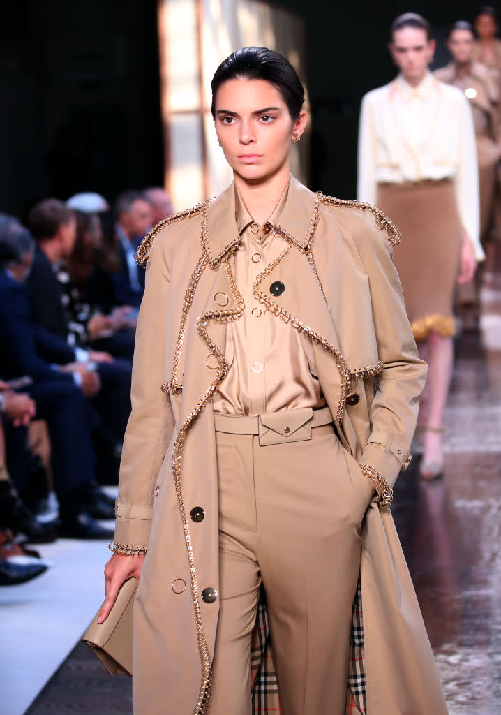 Kendall Jenner walks in Burberry show after skipping NYFW