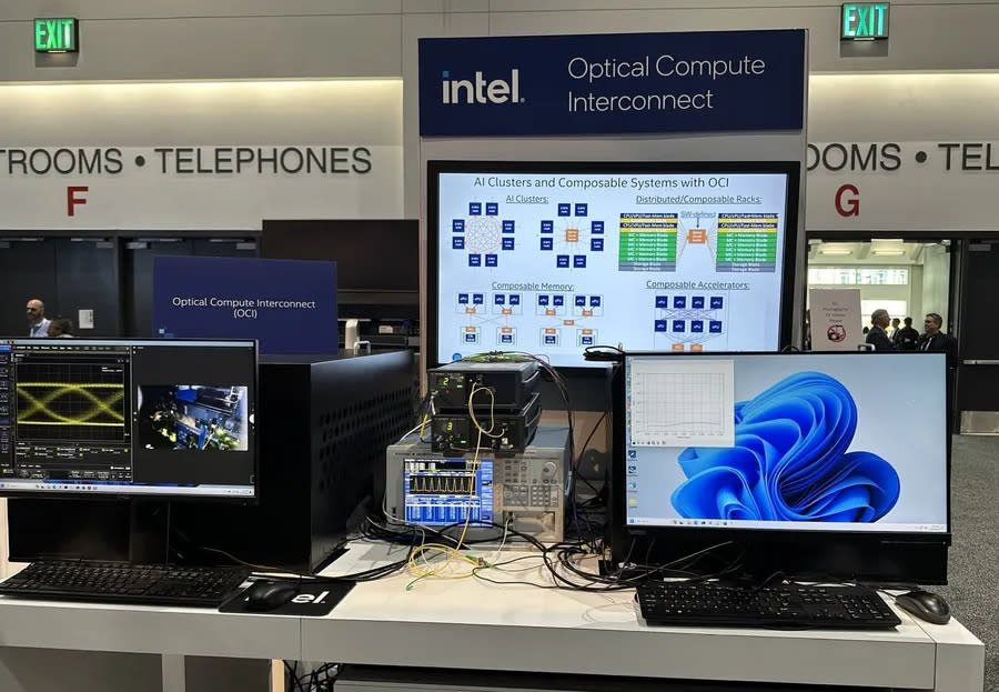 英特爾近期推出與CPU共同封裝的「OCI（Optical Compute Interconnect） 圖/Intel