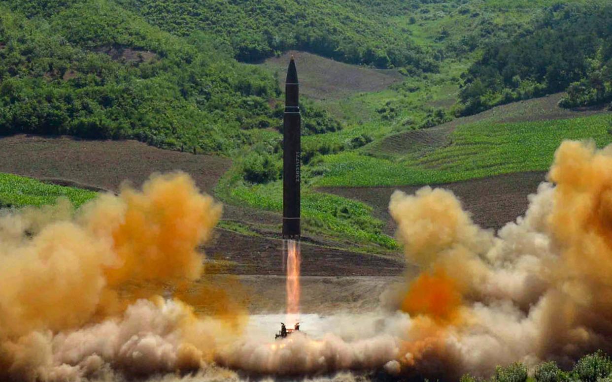 The Hwaesong 14 launch was test launched in July 2014.  - KCNA via KNS