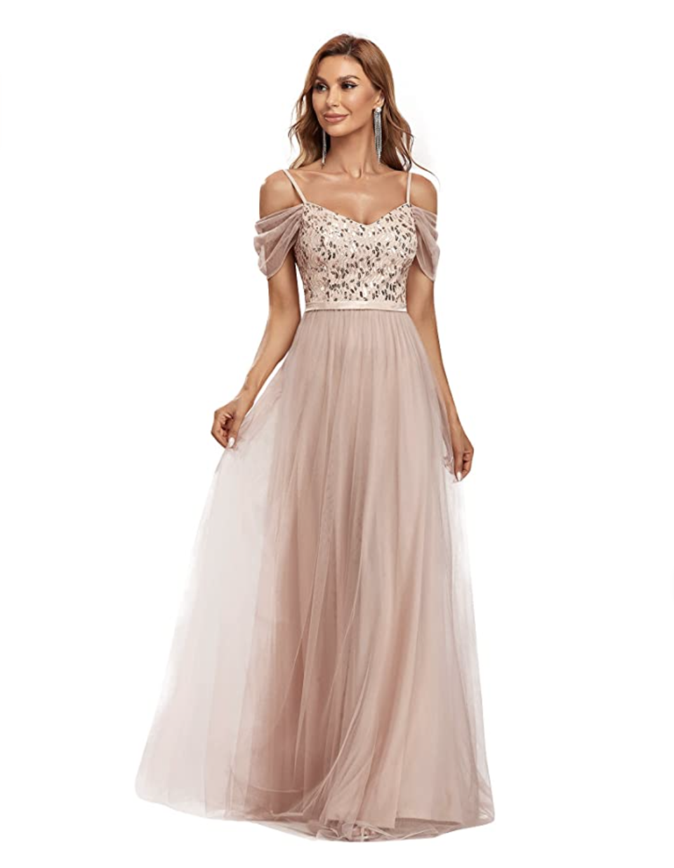 Off-the-Shoulder Tulle Formal Dress