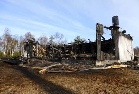 A burned down asylum centre is seen in Munkedal, Sweden October 27, 2015. REUTERS/Violette Goarant