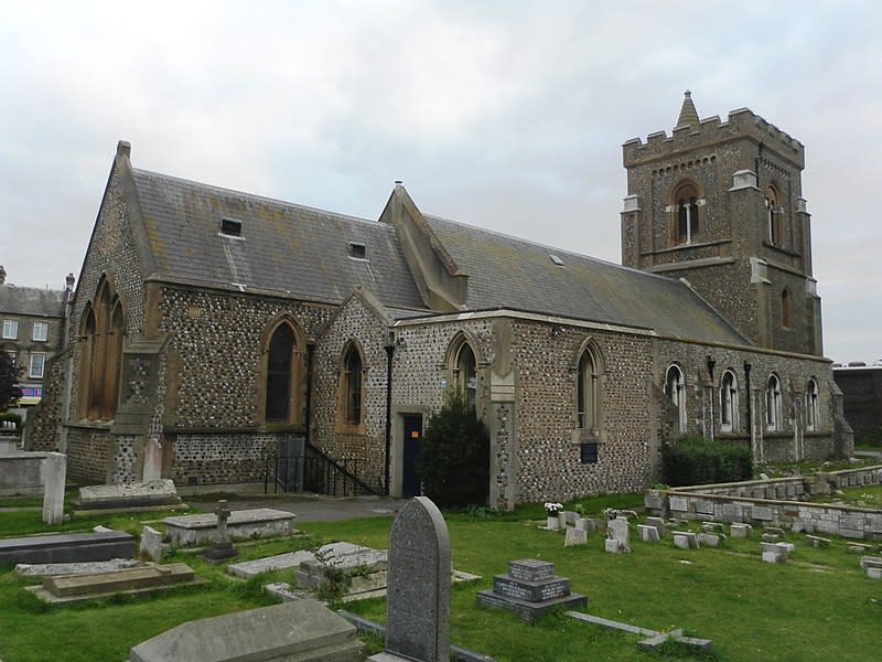 A woman was allegedly raped at St Andrew's Church in Hove, East Sussex (Picture: Wikipedia) 