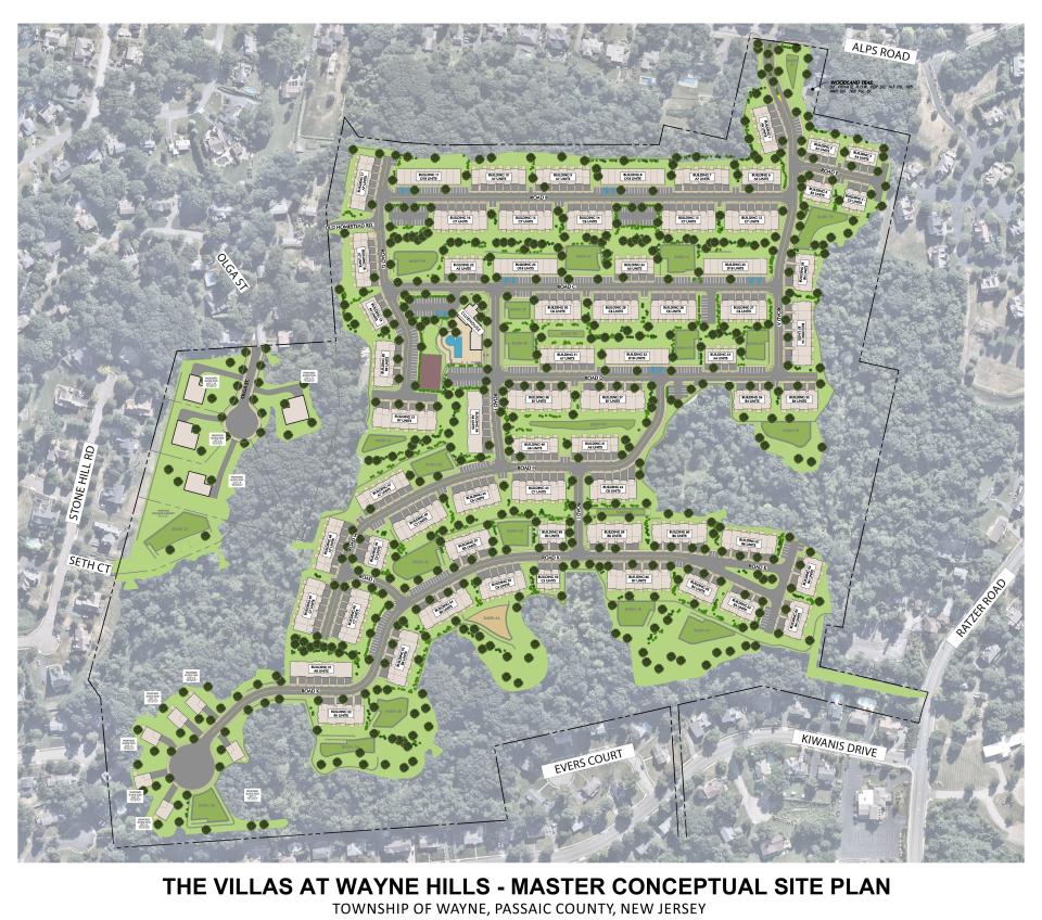 Conceptual site plan of The Villas at Wayne Hills.