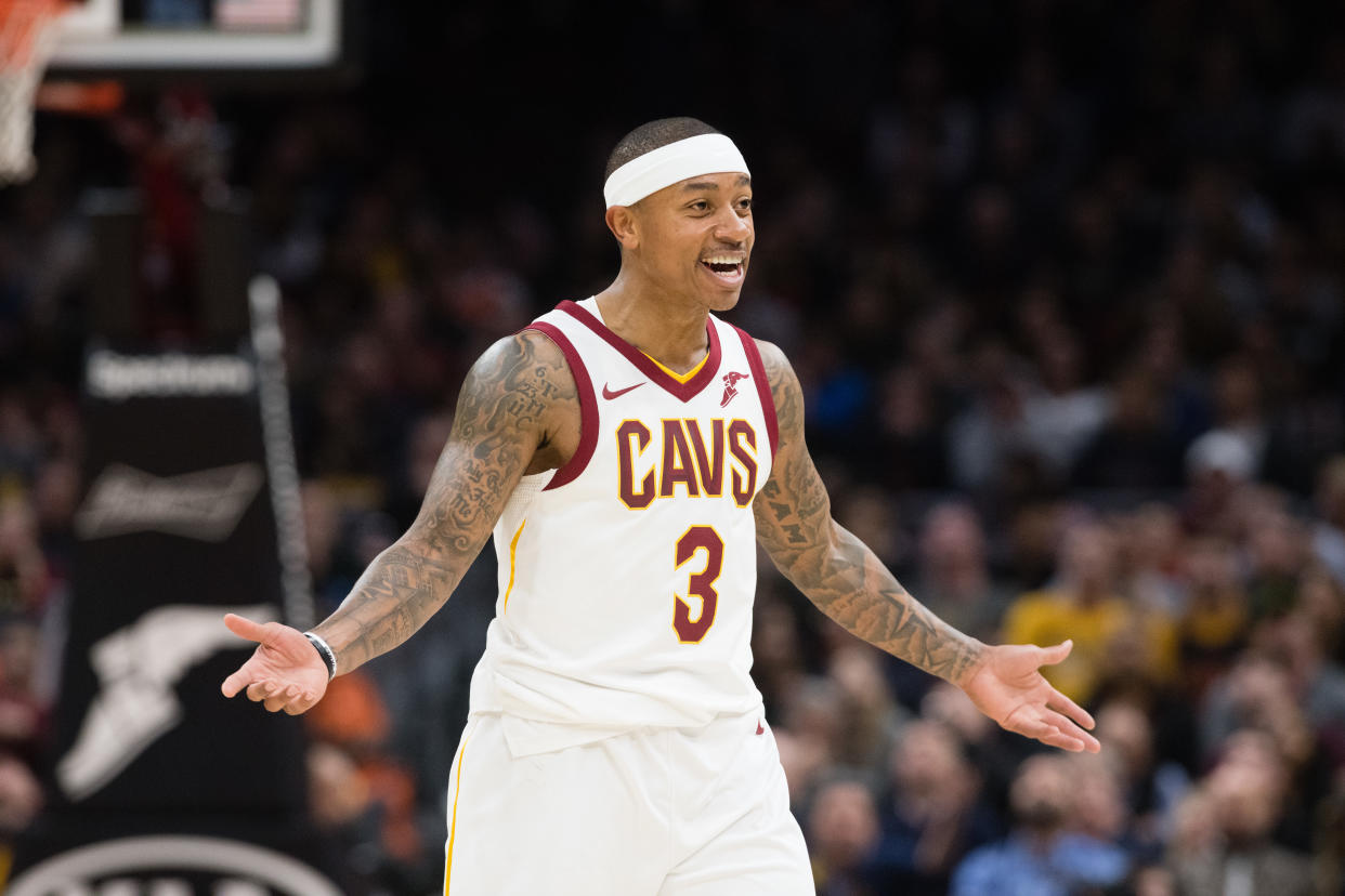 Isaiah Thomas grins and bears it. (Getty)