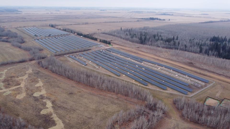 A solar array that stretches over nearly 15 hectares of land just north of Métis Crossing in northeastern Alberta will produce enough electricity for 1,200 homes. 