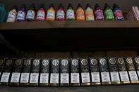 E-liquids on sale are seen at a House of Vapes store, in London, Britain August 17, 2018. REUTERS/Peter Nicholls