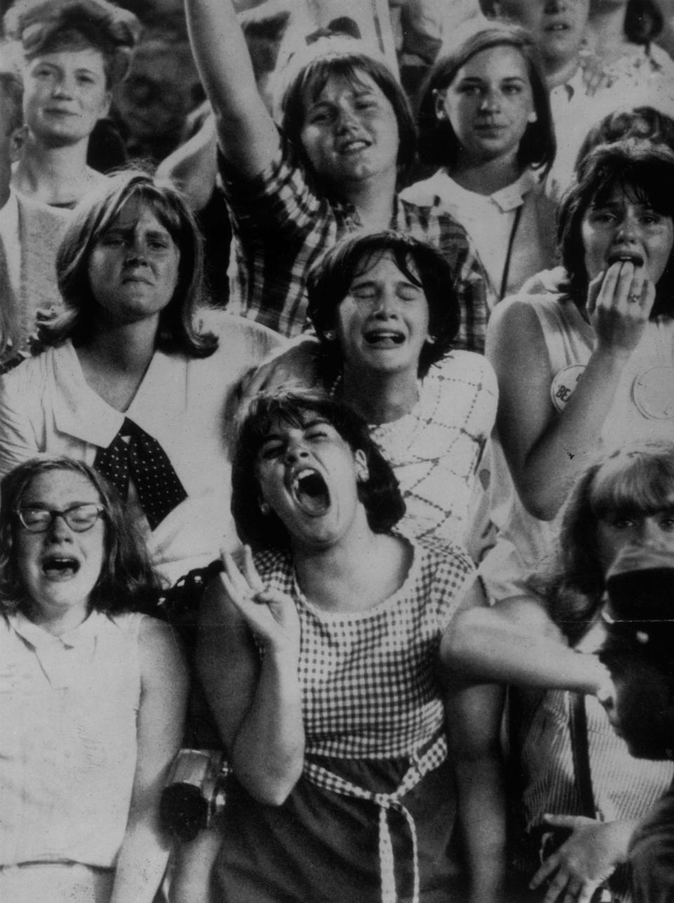 Fans at a performance by the Beatles on Aug. 15, 1965, at Shea Stadium in New York.