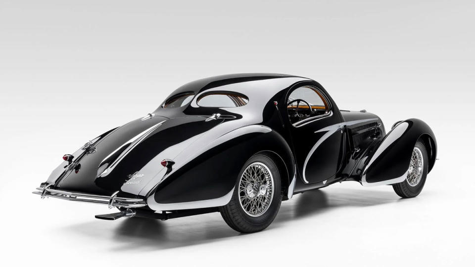 A 1938 Talbot-Lago T150 C Lago Spéciale Teardrop Coupé.