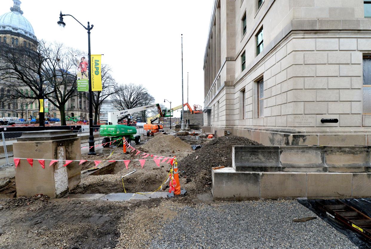 Construction work on the Illinois State Armory in downtown Springfield is expected to last through the first half of 2025.
