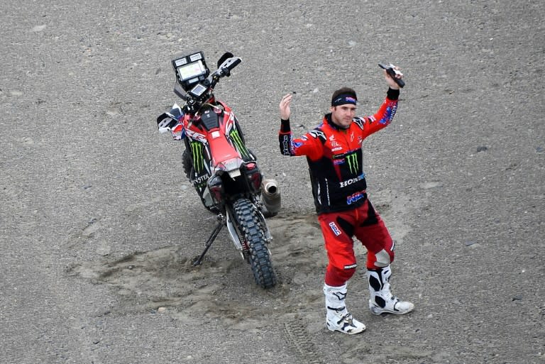 US biker Ricky Brabec broke his engine and pulled out Tuesday