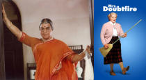 Directed by Kamal Hassan, who also acted as the lead in the movie, Chachi 420, 'inspired' by Robin Williams' Mrs. Doubtfire, has been watched and loved by every 90s kid. The plot of the movie is about an actor, who after a bitter divorce, disguises himself as a female housekeeper to spend time with his children held in custody by his former wife. Robin Williams won many awards for his role, including a Golden Globe.