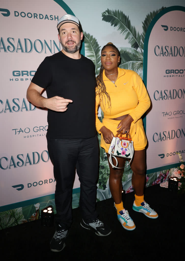 (LR) Alexis Ohanian and Serena Williams attend the Casadonna opening celebration on October 20 in Miami.