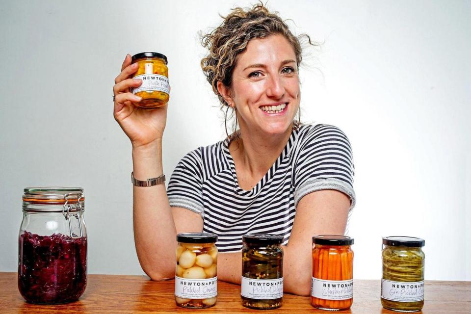 Experience: Katie Edmondson of the Shoreditch Trust with some of the pickles guests will be able to make in the classes (Matt Writtle)