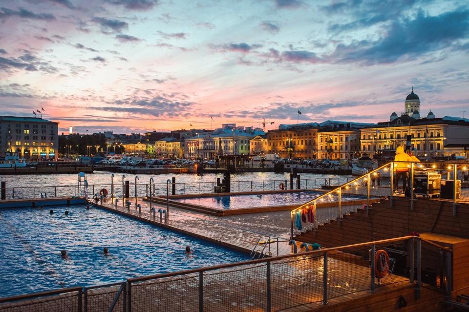 The Allas Sea Pool is a public oasis in the middle of Helsinki, featuring large pools and several saunas.