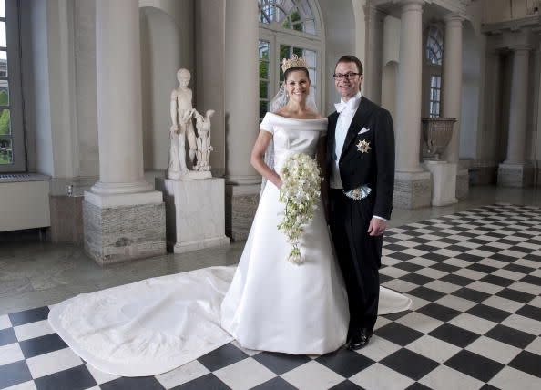 <p>In 2010, Sweden's Crown Princess Victoria married Daniel Westling in Stockholm. The couple are now the proud parents of <a href="https://www.townandcountrymag.com/society/tradition/a25628568/crown-princess-victoria-estelle-prince-oscar-holiday-video-2018/" rel="nofollow noopener" target="_blank" data-ylk="slk:Princess Estelle and Prince Oscar;elm:context_link;itc:0;sec:content-canvas" class="link ">Princess Estelle and Prince Oscar</a>. </p>