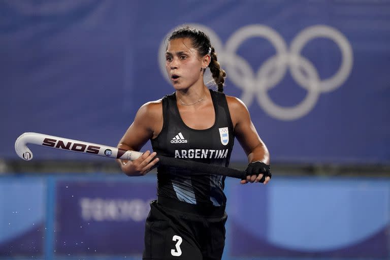 Agustina Gorzelany, especialista en córners cortos y autor de dos goles en el 3-2 ante China