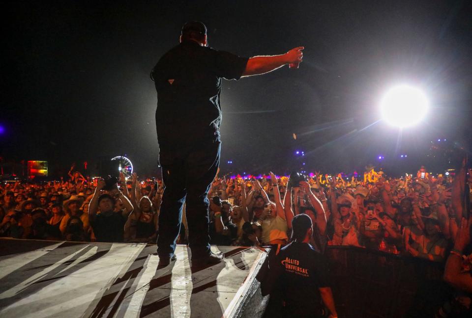 Luke Combs performs on the Mane Stage during the Stagecoach country music festival in Indio, Calif., Sunday, May 1, 2022.