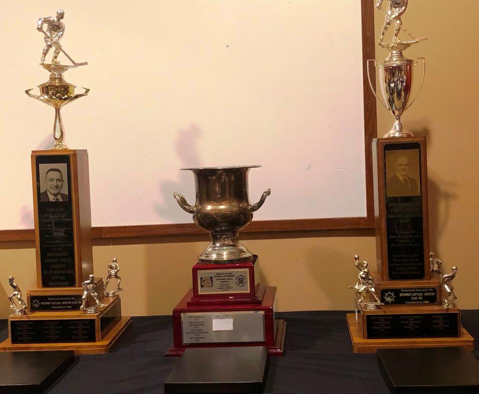 The Mark Olson Trophy, the Bruce Saurs Memorial Award and the Pete BardezBanian Award, the three most prestigious honors handed out annually for the 40-year-old Peoria Rivermen franchise.
