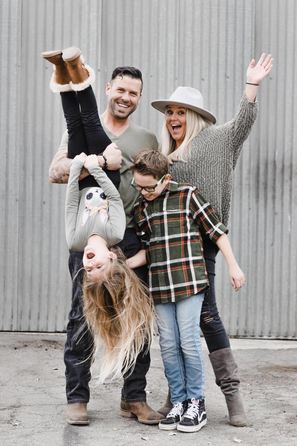 Chris and Summer Battle, pictured with children Stella, 10, and Sebastian, 12, own Mighty Cap Mushrooms in Paso Robles, which sells an average of 700 pounds of exotic fungi a week.