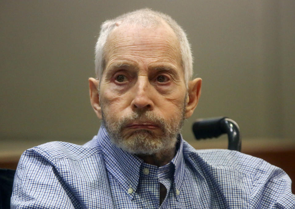 FILE - In this Friday, Jan. 6, 2017, file photo, real estate heir Robert Durst appears in a Los Angeles Superior Court Airport Branch for a pre-trial motions hearing in Los Angeles. Durst's close friend Nathan Chavin said Friday, Feb.17, 2017, that it took seven months for him to come clean and tell prosecutors what the real estate heir said about killing their close friend. Chavin said he struggled during that time to balance his loyalties to two best friends before deciding to tell "the whole truth" about what he knew about Susan Berman's death. (Mark Boster/Los Angeles Times via AP, Pool, File)